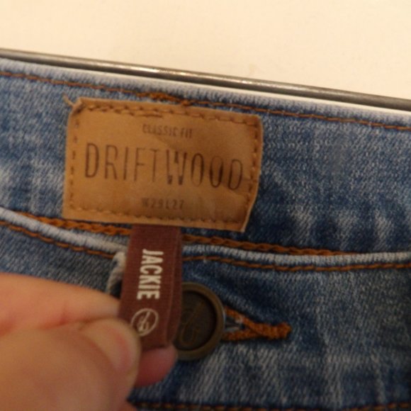 Driftwood Jackie Lace Hem Lighter Wash Jeans Sz 29 - Picture 5 of 8